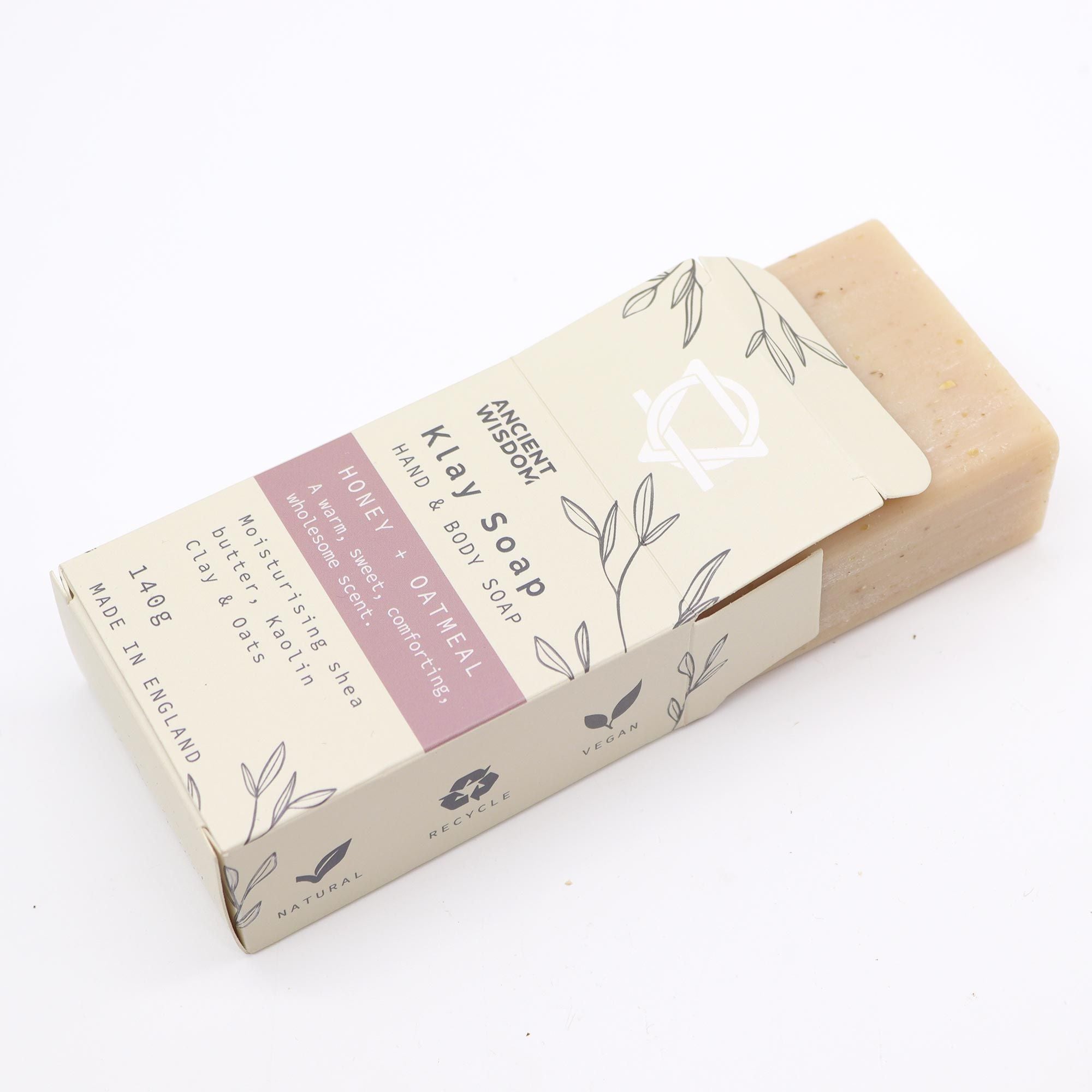 Savon artisanal miel avoine emballage écologique