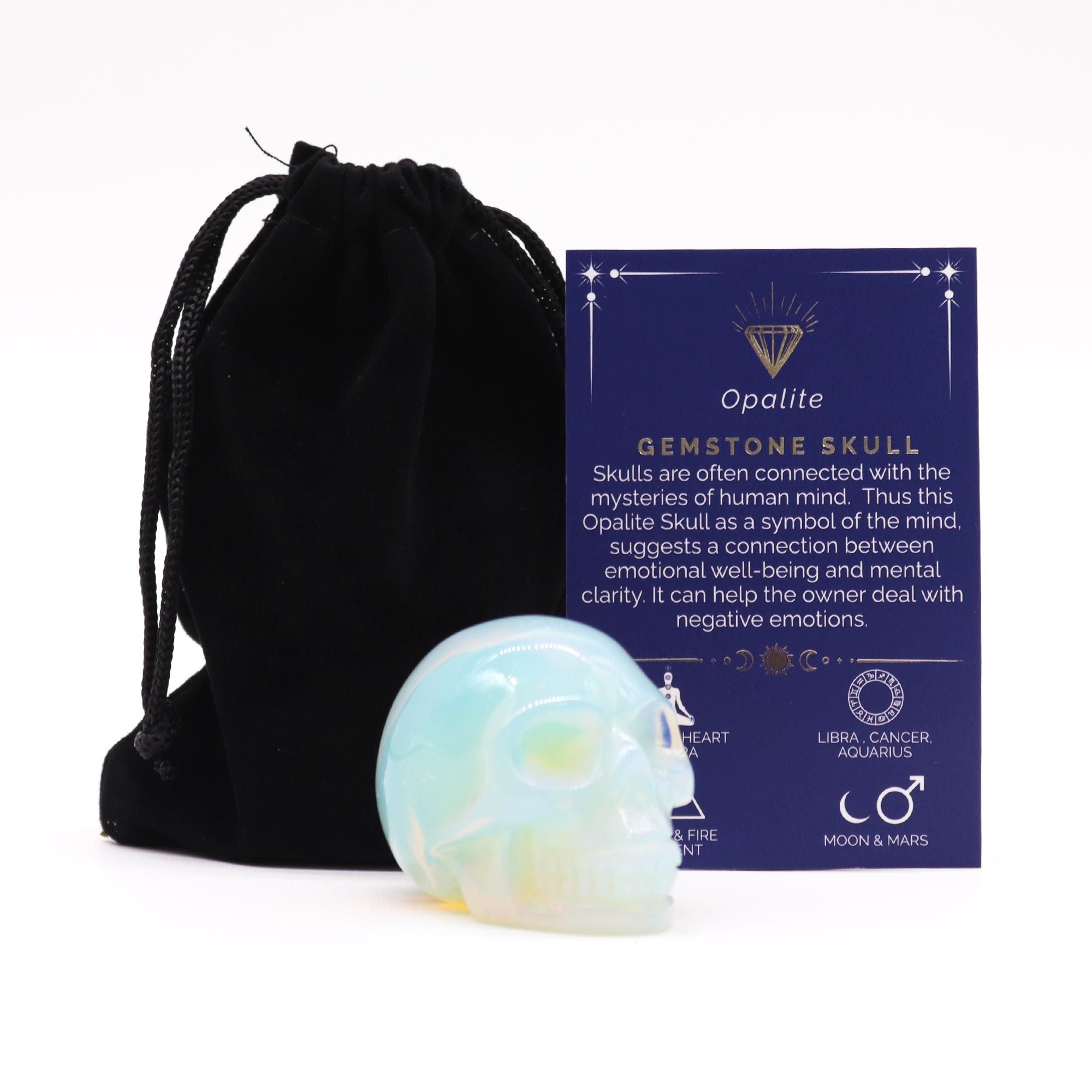 Crâne en Opalite Grande Taille | Décoration Zen & Sérénité