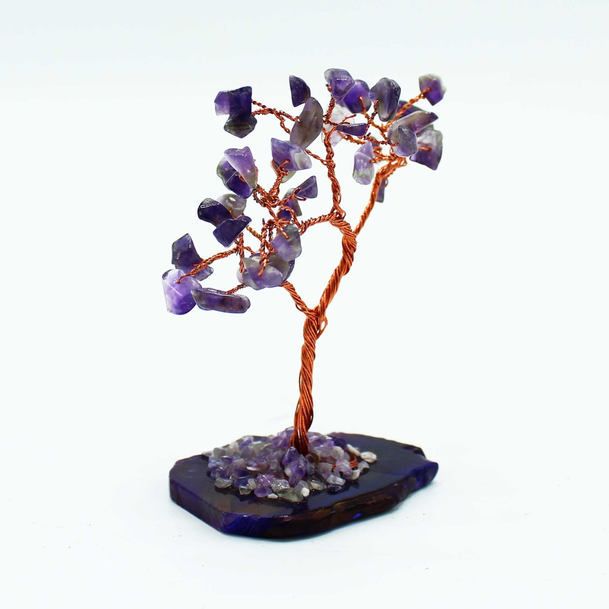 Arbre de Pierres Améthyste | Socle Agate Naturelle & Sérénité Violette