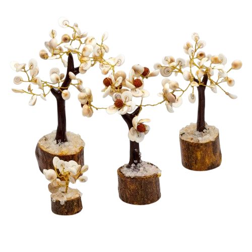 Arbres de Pierres Gomati Chakra | Set de 4 Tailles Décoration Zen