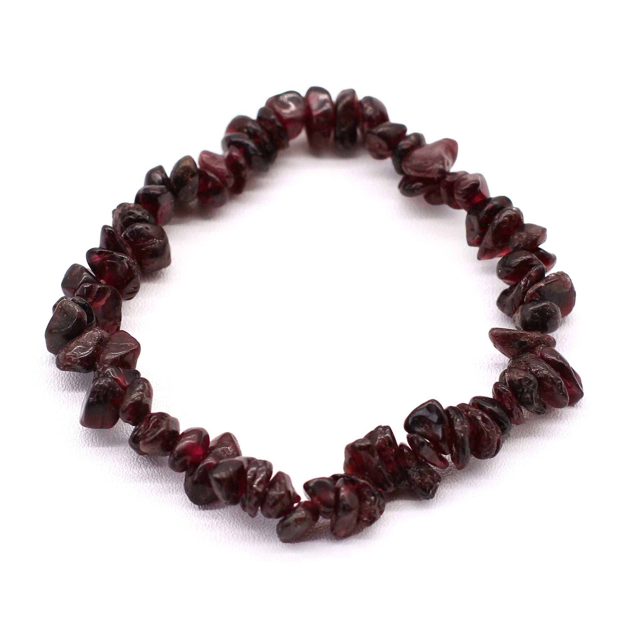 Bracelet en pierres naturelles de grenat, bijou bien-être élastique