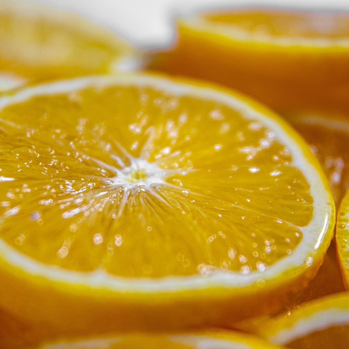 Orange, macro sur les tranches