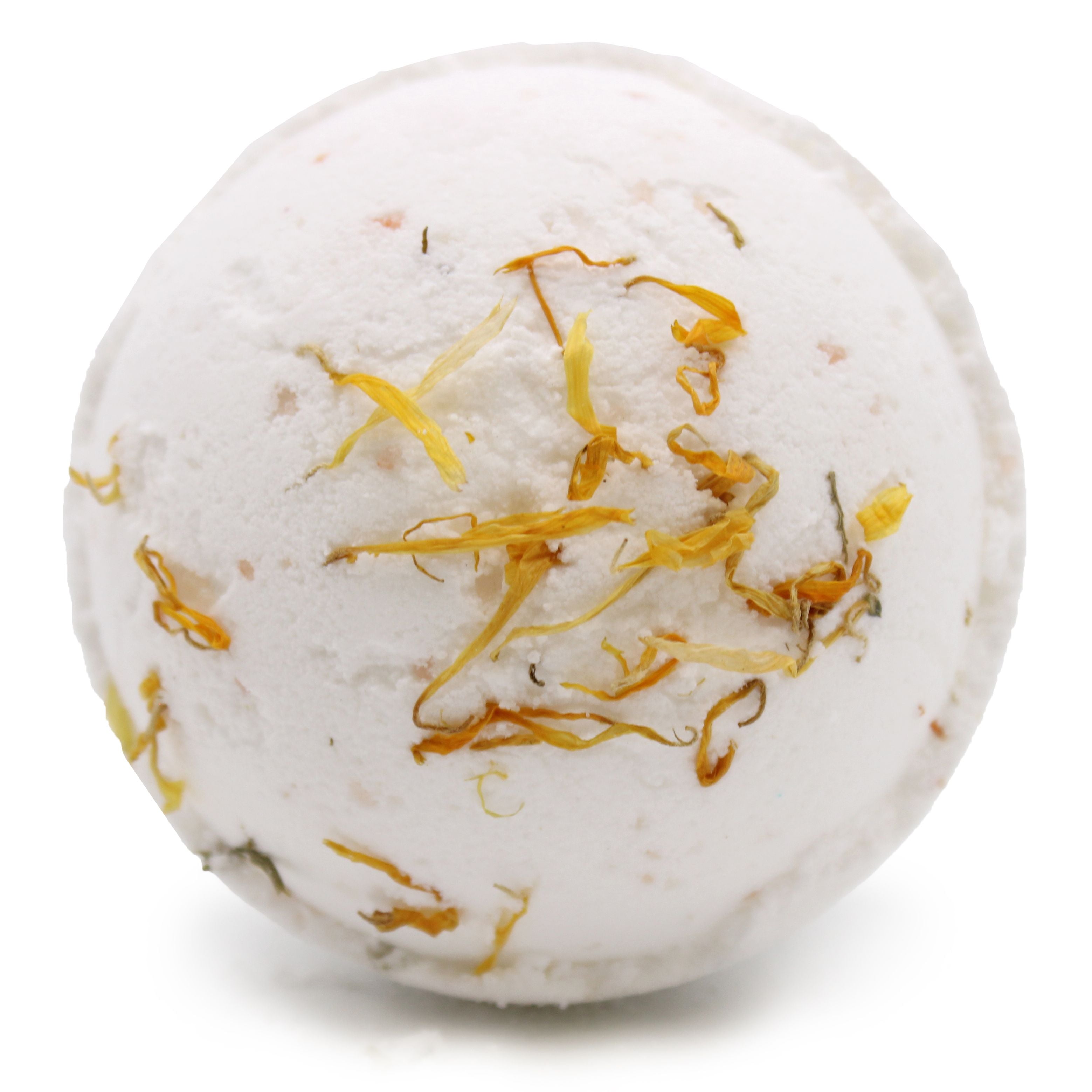 Bombe de bain energisante au sel de l’Himalaya avec huiles essentielles de citron, orange et gingembre