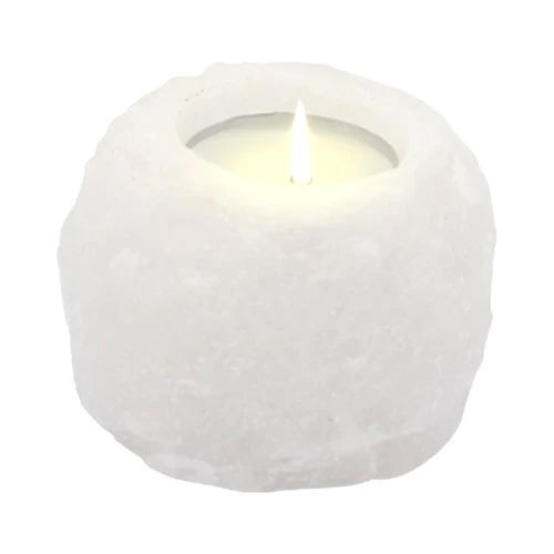 bougeoir sel himalaya cristal blanc pierre naturelle déco zen