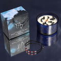 Coffret vierge avec bougie parfumée aux cristaux et bracelet en pierres naturelles, cadeau astrologique bien-être