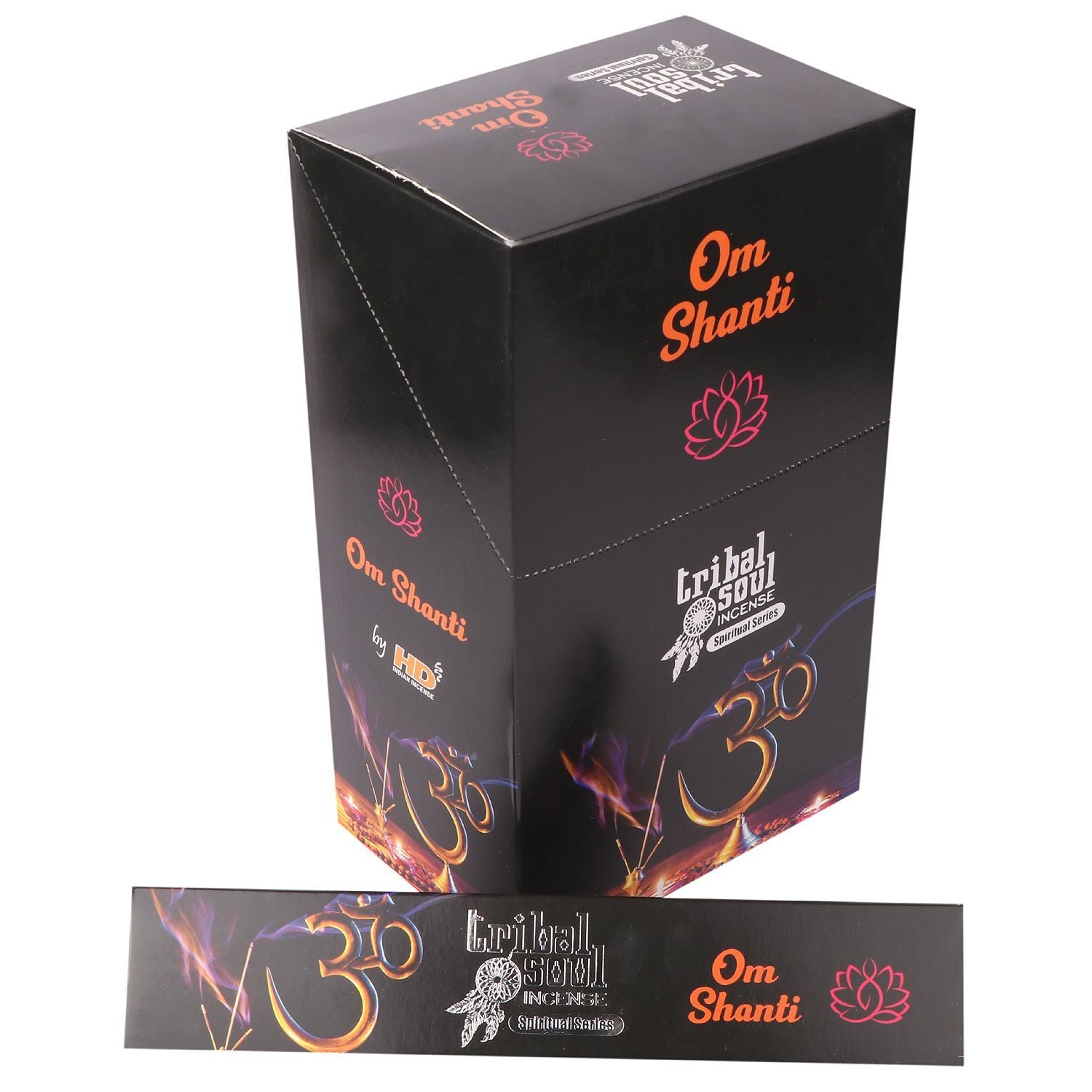 Boîte d’encens Tribal Soul ohm shanti avec bâtons d’encens et support en céramique pour paix intérieure