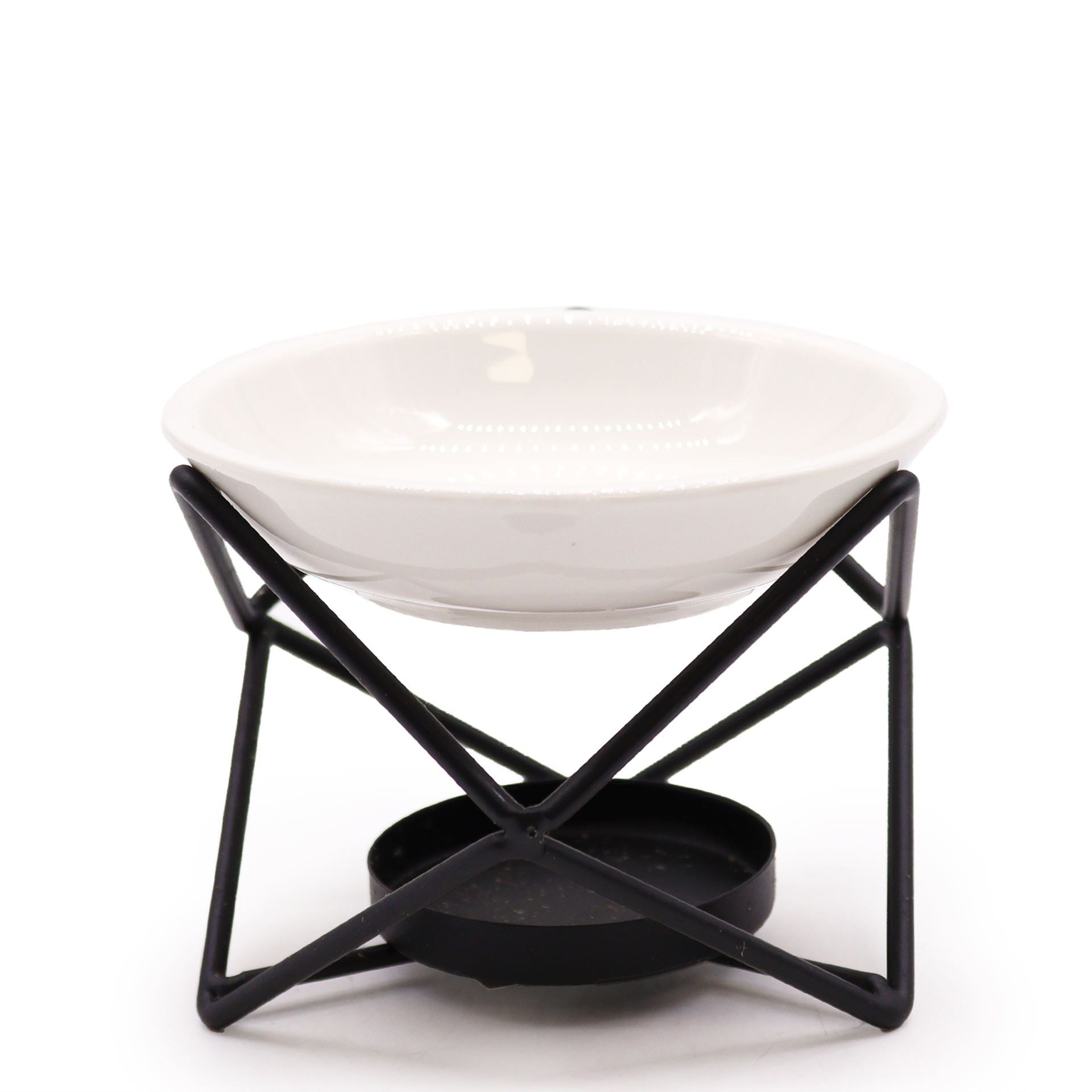 Diffuseur huiles essentielles hexagonal en céramique et métal avec design géométrique moderne