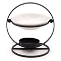 Diffuseur huiles essentielles rond en céramique et métal avec design minimaliste moderne