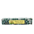 Détail boîte encens Namaste Mandala sauge blanche avec motif mandala coloré et packaging artisanal