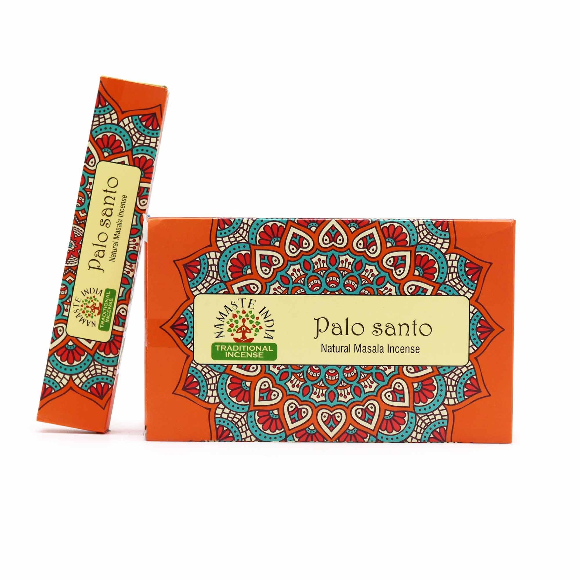 Boîte d’encens Namaste Mandala palo santo avec bâtonnets naturels, parfum apaisant pour relaxation et méditation