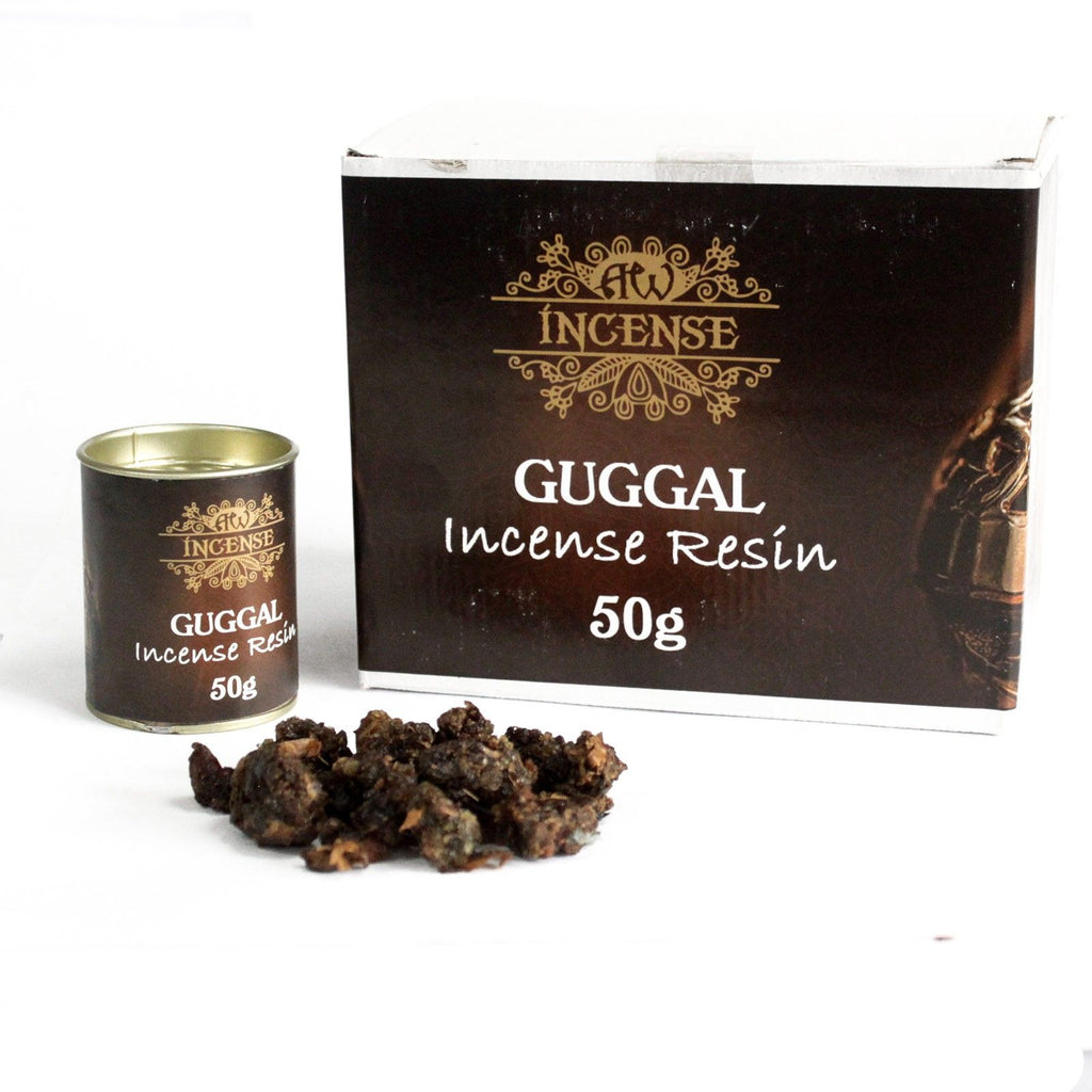 Resine d’encens guggal 50g avec boîte et grains naturels pour purification et rituel spirituel