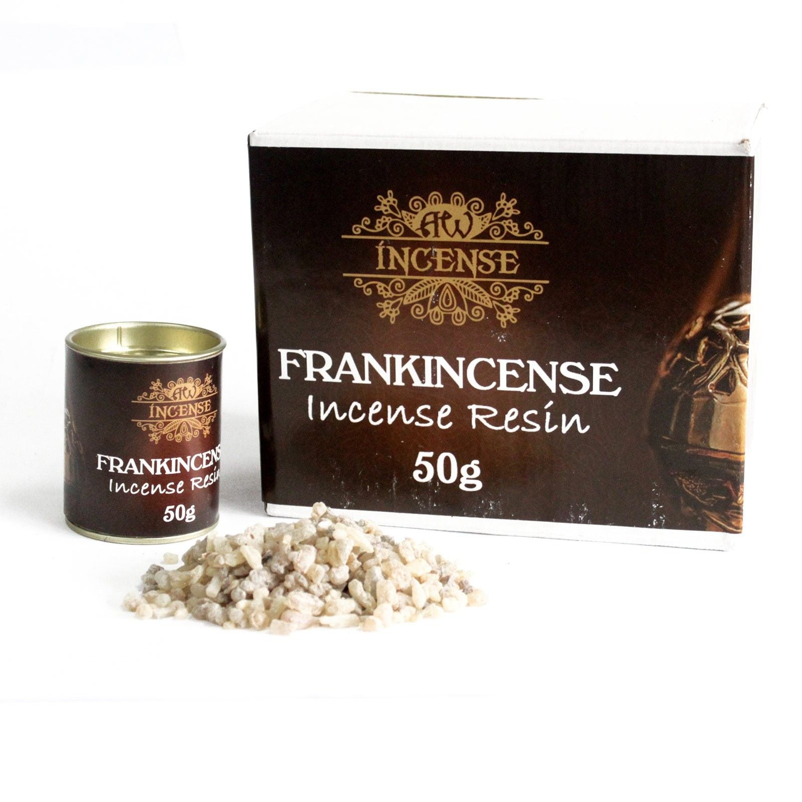 Résine d’encens oliban 50g avec boîte et grains naturels pour purification et rituel spirituel