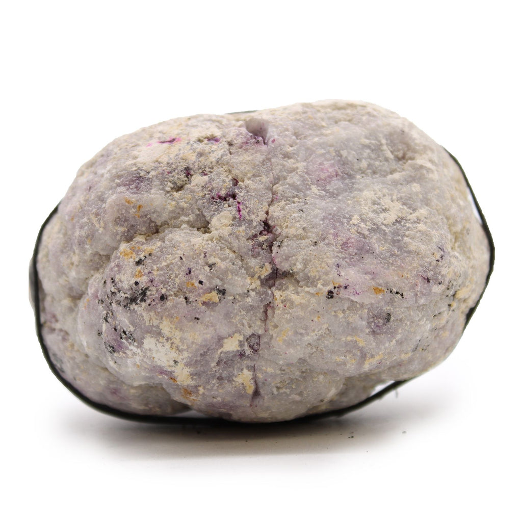 géode calcite pierre brute extérieure avant ouverture