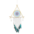 Attrape-Rêves Macramé Pyramide | Blanc & Turquoise, Fait Main