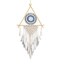 Atrapasueños Protector - Pirámide de Macramé Grande Blanco/Gris