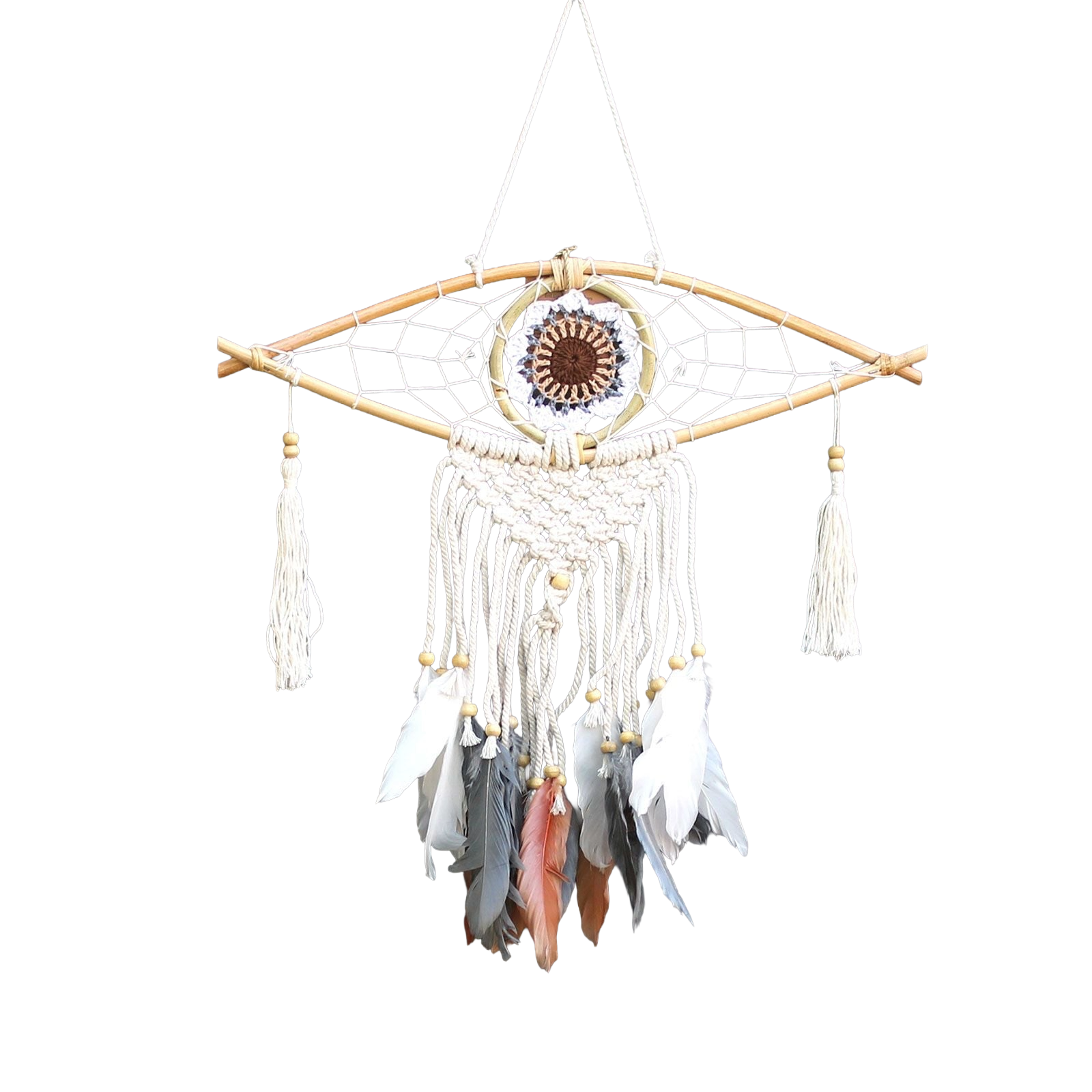 Attrape-Rêves Macramé Œil | Décoration Zen Couleurs Assorties