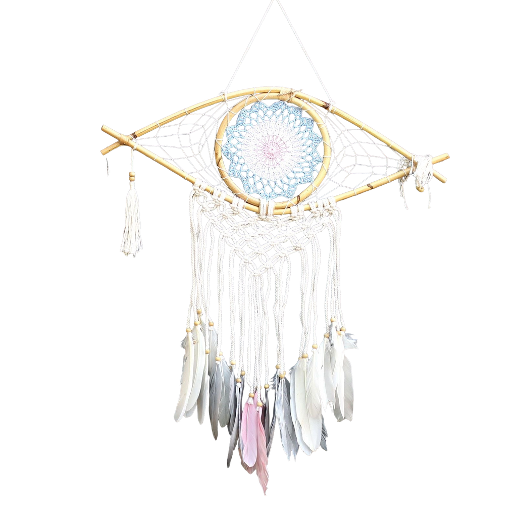 Attrape-Rêves Macramé Œil Bleu | Décoration Zen Cocooning