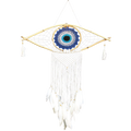 Atrapasueños de protección - Ojo turco grande de macramé azul/blanco/negro