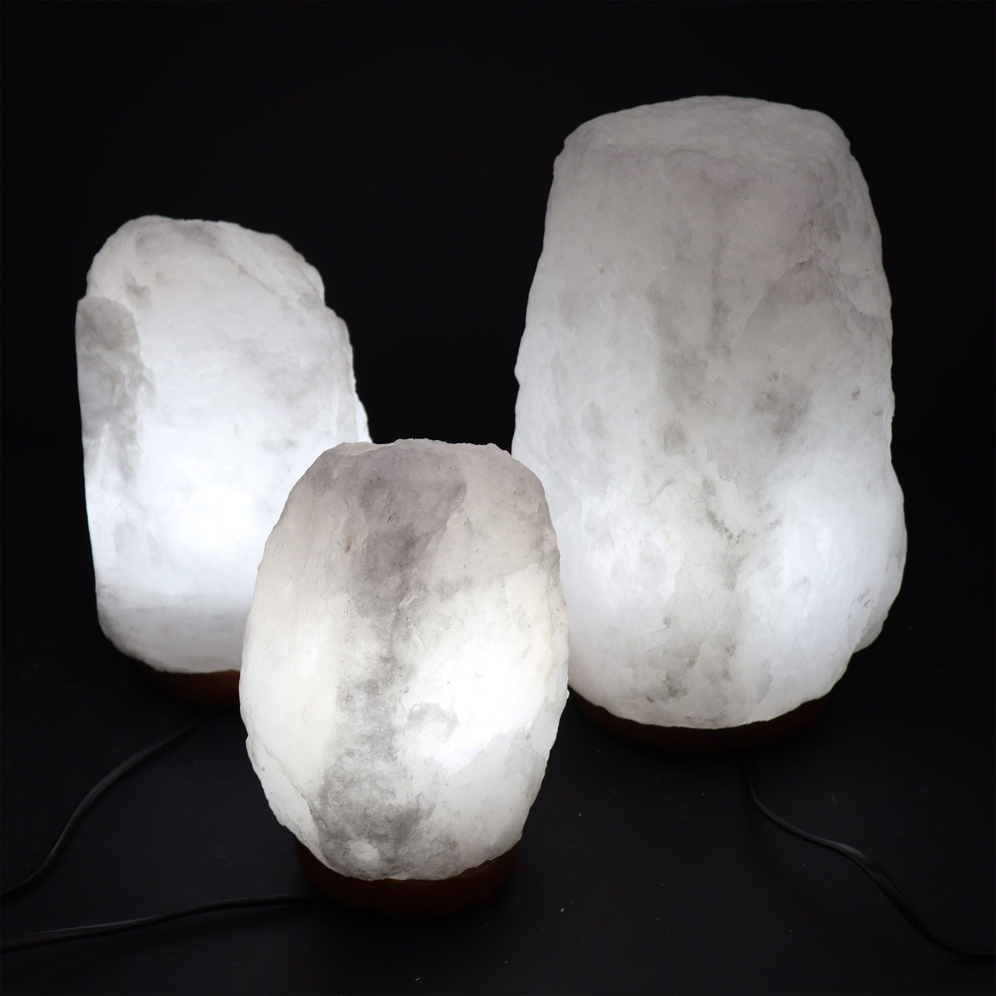 lampes sel himalaya formes naturelles différentes tailles décoration minérale
