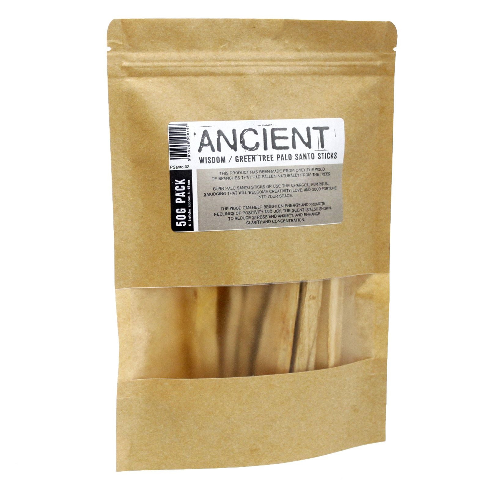 Sachet de Palo Santo naturel 50g avec bâtons de bois sacré provenant du Pérou pour purification et relaxation