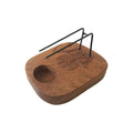 Porte palo santo en bois de teck avec symbole main de fatma gravé, support pour encens et fumigation