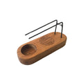 Porte palo santo en bois de teck avec motif mandala gravé, support pour encens et bâtons de fumigation