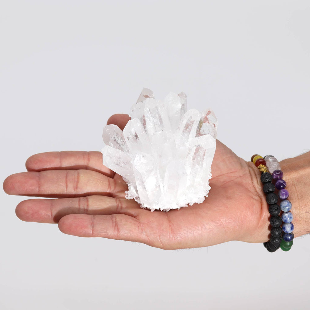 détail cristaux quartz transparent cluster pierre naturelle