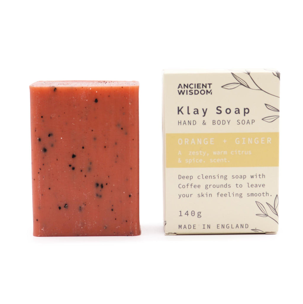 Savon argile orange gingembre exfoliant naturel peau éclatante