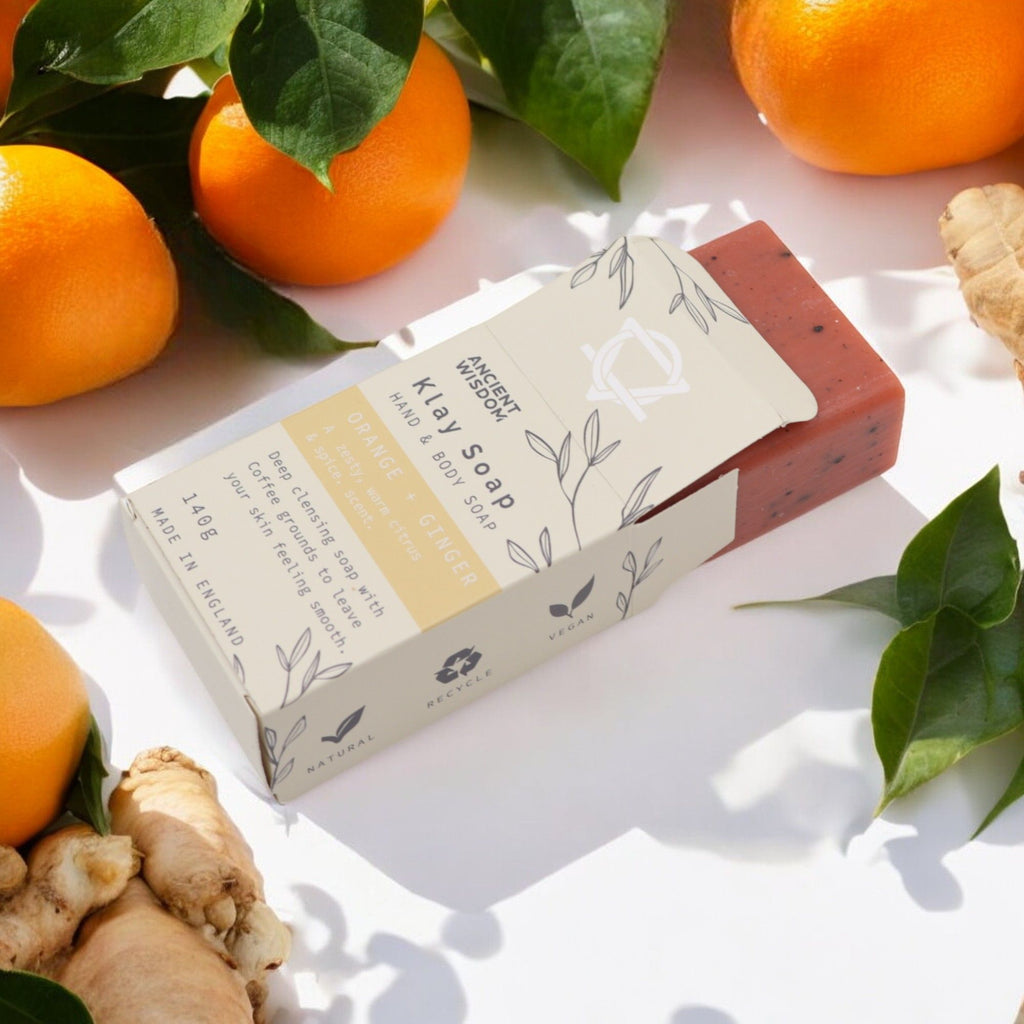 Savon naturel orange gingembre avec agrumes ambiance énergisante