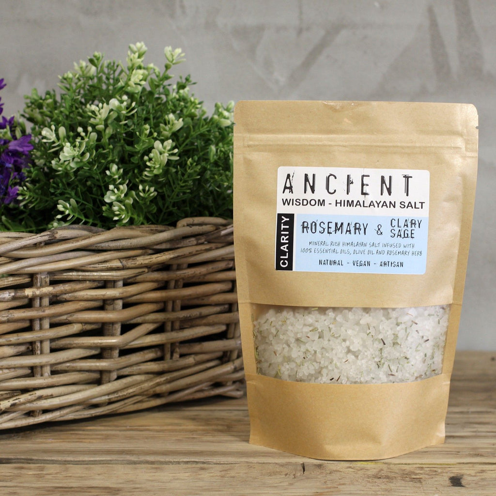 Sel de bain Himalaya pour clarté mentale et concentration avec plantes aromatiques et huiles essentielles