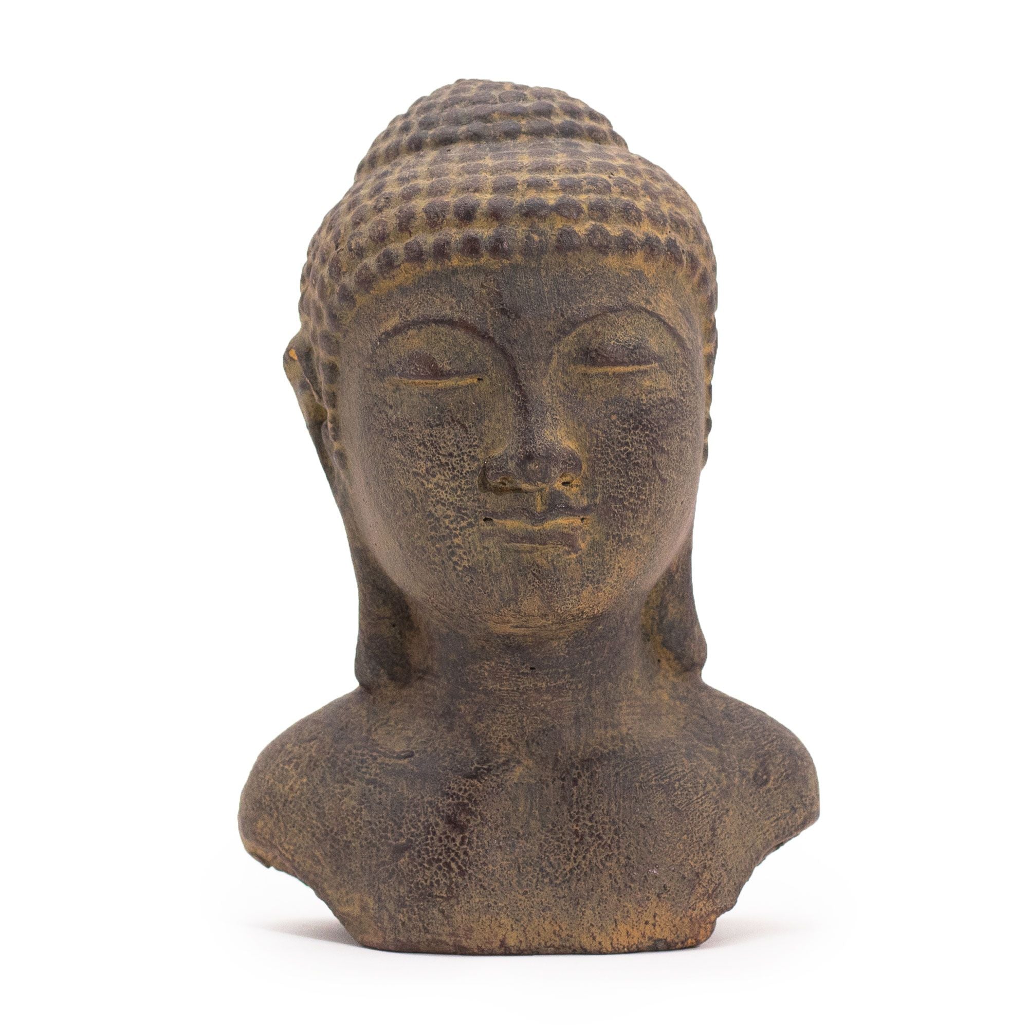 statue bouddha foncée tête décoration zen minimaliste