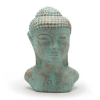 statue bouddha vert cuivré tête décoration zen artisanale