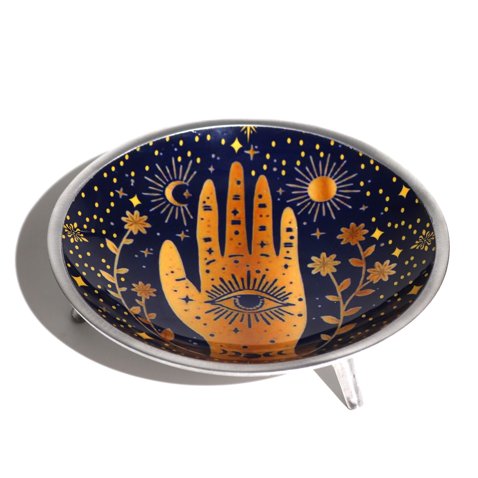 assiette offrande main de fatma bleue symbole protection energie spirituelle autel rituel