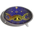 assiette offrande triple lune violette metal emaille symbole lune autel rituel meditation