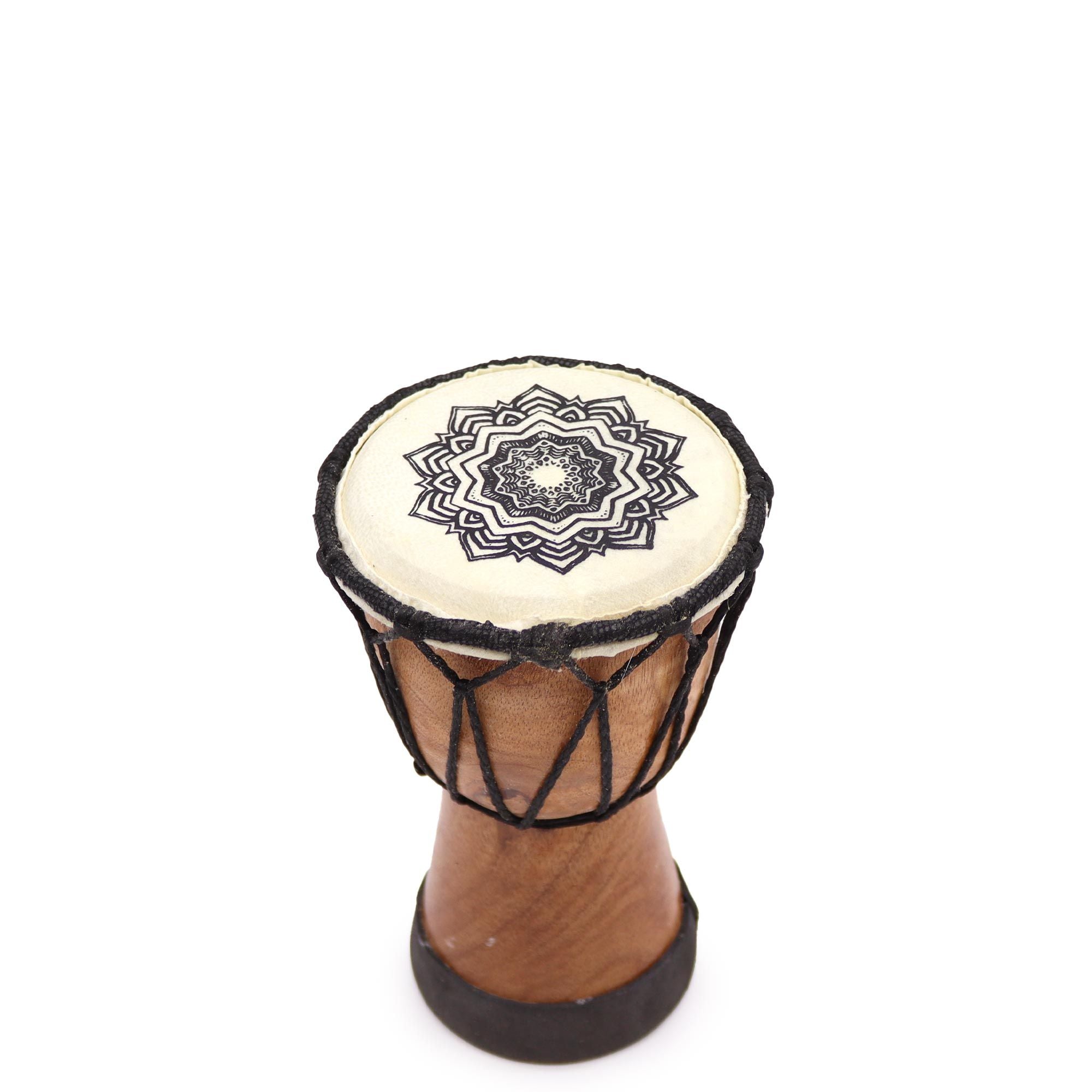 Djembé Artisanal Bois & Peau de Chèvre | Décoration Zen 15 cm