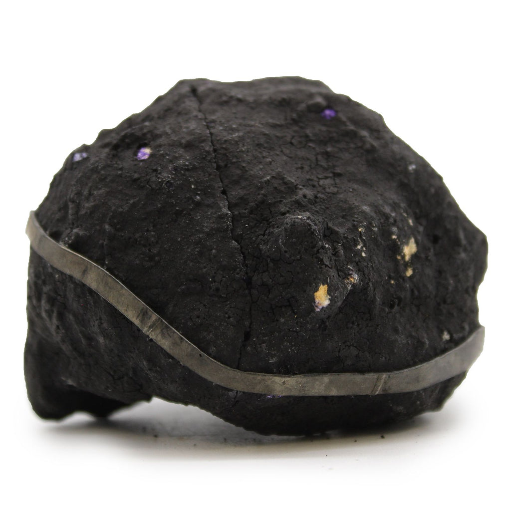Géode Calcite Colorée Roche Noire | Violet Intense & Décoration Zen