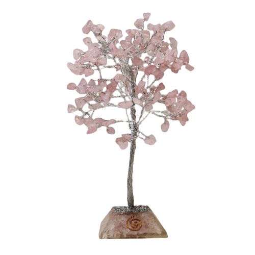 Arbre de Pierres Quartz Rose & Orgonite | Décoration Zen 160 Pierres