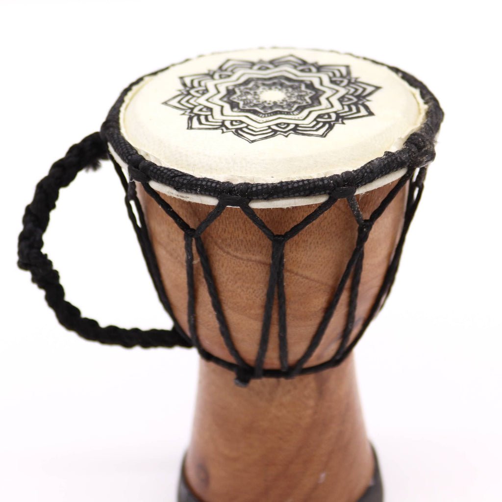 Djembé Artisanal Bois & Peau de Chèvre | Décoration Zen 15 cm