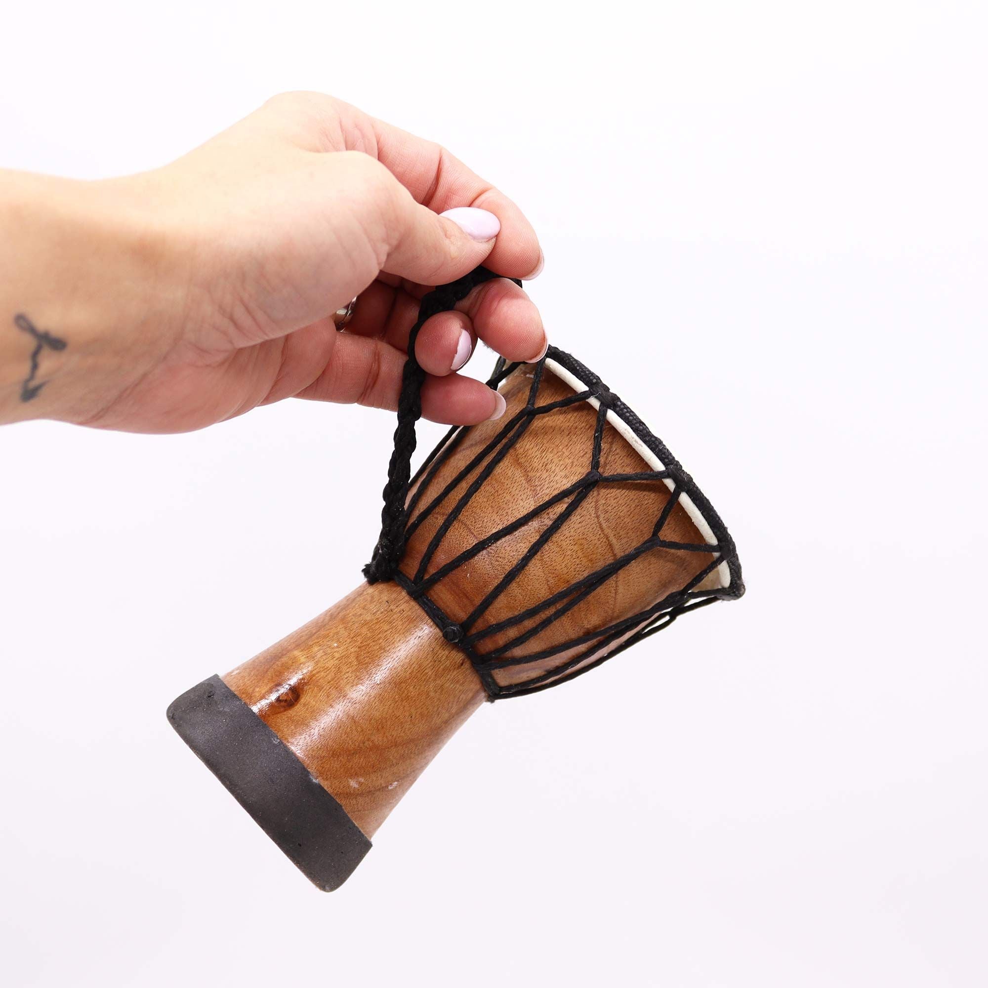 Djembé Artisanal Bois & Peau de Chèvre | Décoration Zen 15 cm