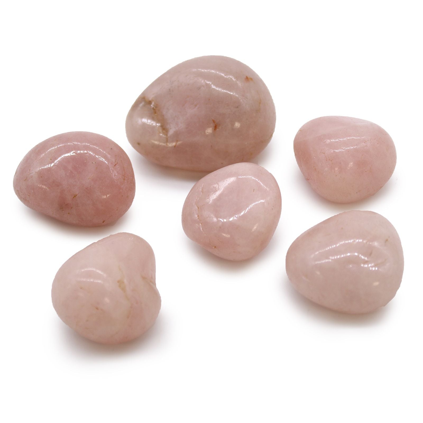 Pierres Roulées Quartz Rose Afrique | Lot de 6 Grandes Pierres Naturelles