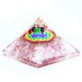 Pyramide Orgonite Quartz Rose | Fleur de Vie Arc-en-Ciel Zen