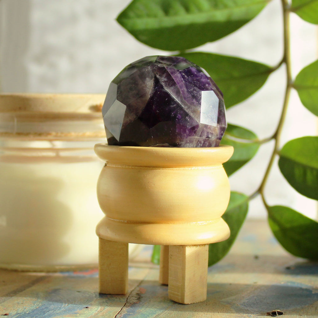 Sphère Améthyste Facettée avec Support | Décoration Zen & Bien-Être