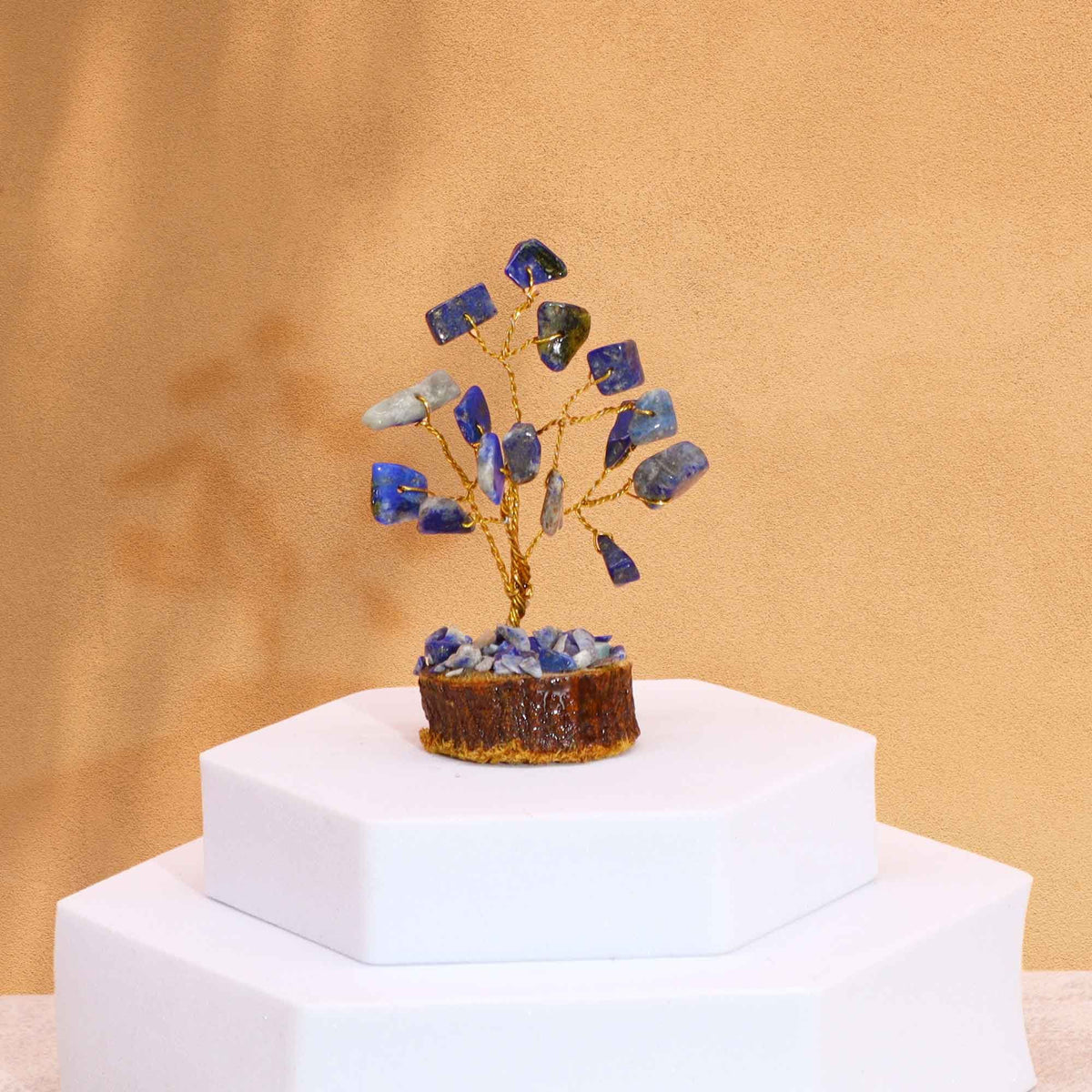 Arbre aux Pierres Sodalite | Décoration Zen sur Socle Bois