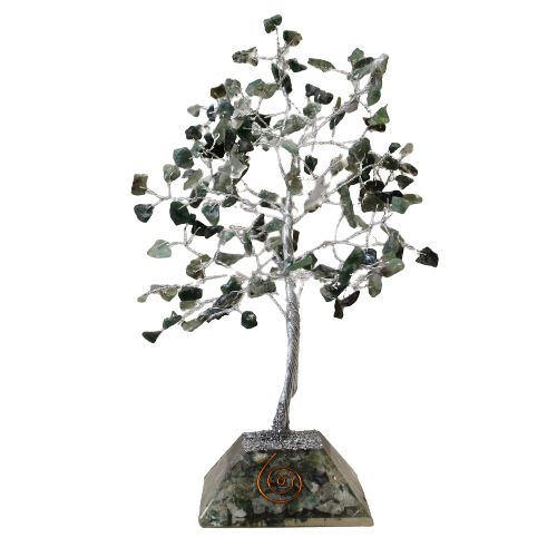 Arbre de Pierres Agate Mousse & Orgonite | Décoration Zen 160 Pierres