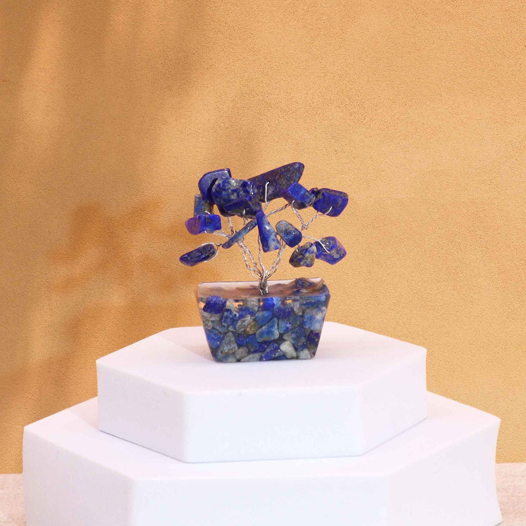 Arbre de Pierre Sodalite sur Base Orgonite | Décoration Zen Mini
