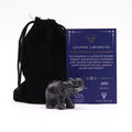 Éléphant Porte-Bonheur en Larvikite Labradorite | Décoration Zen & Bien-Être