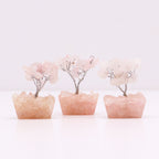 Arbre de Pierres Quartz Rose sur Base Orgonite | Décoration Zen