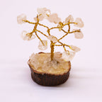 Arbre de Pierres Quartz Cristal Mini | Décoration Zen sur Socle Bois