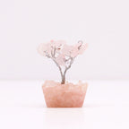 Arbre de Pierres Quartz Rose sur Base Orgonite | Décoration Zen