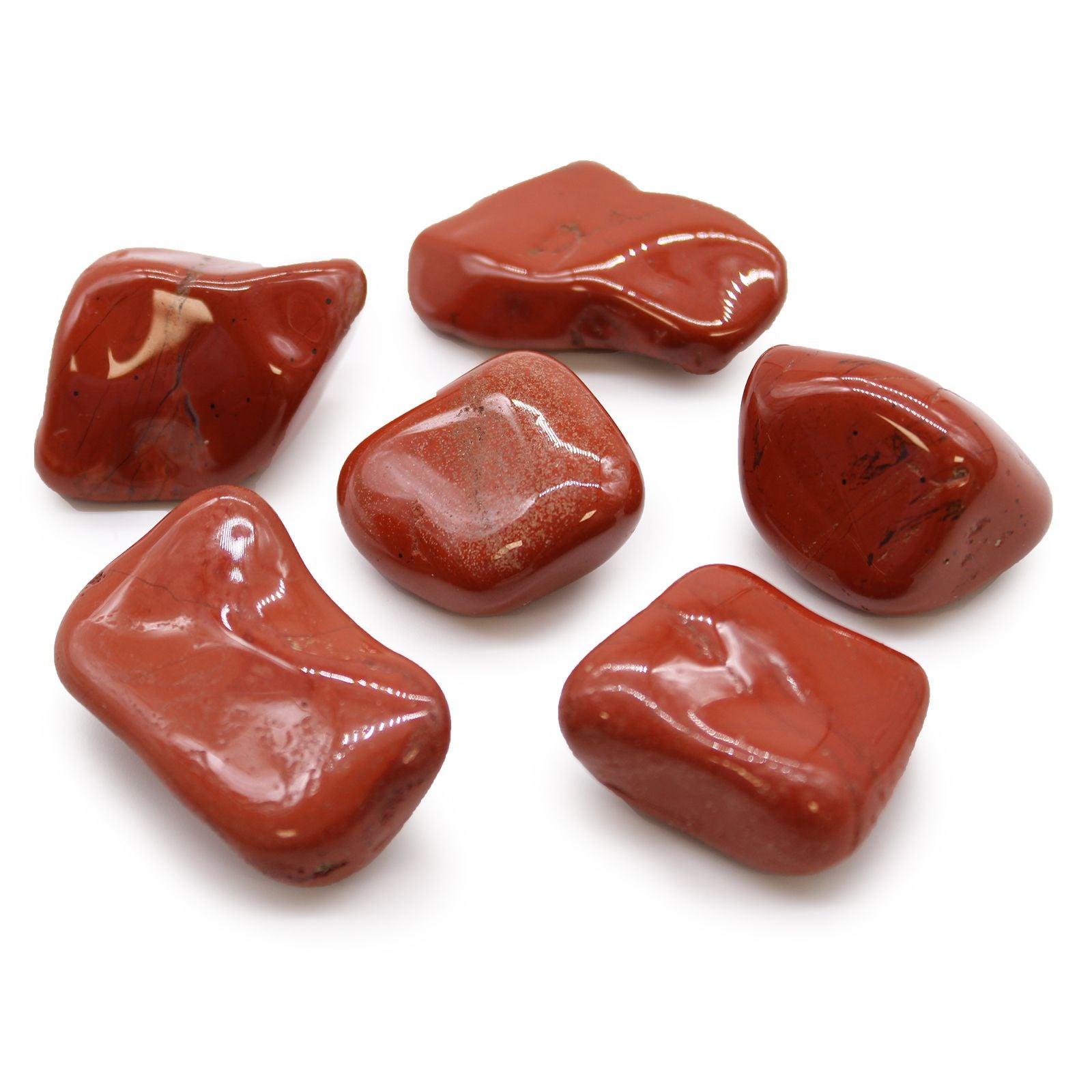 Pierres Roulées Jaspe Rouge Africain | Lot de 6 Grandes Pierres Naturelles